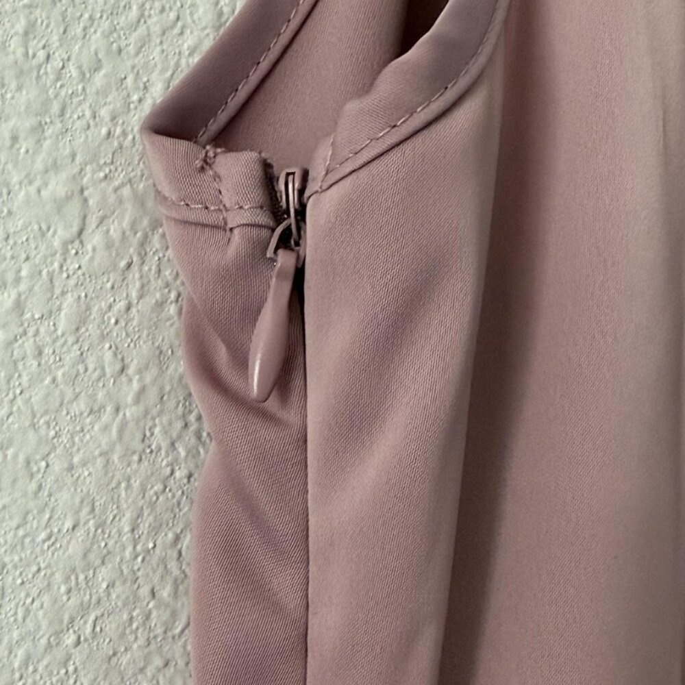 Rachel Zoe Dust Pink Satin Sleeveless Maxi Dress with Pockets XS NWOT - Picture 8 of 14